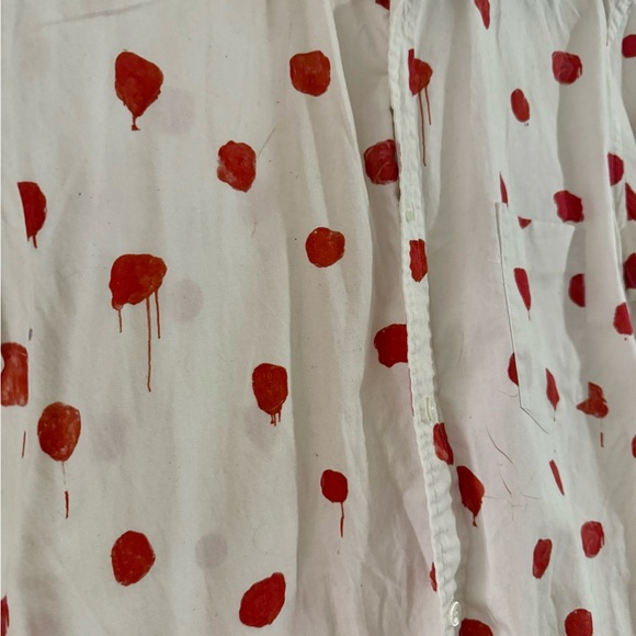 Red ink dot men’s button up shirt medium - Picture 4 of 4
